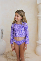 Girls long sleeve rashie crop set