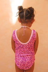 Girls retro full piece swimsuit