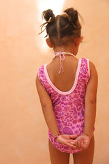 Girls retro full piece swimsuit