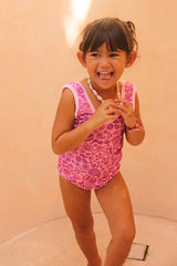 Girls retro full piece swimsuit