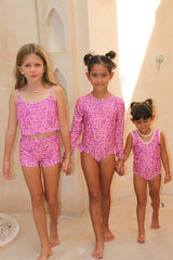 Girls retro full piece swimsuit